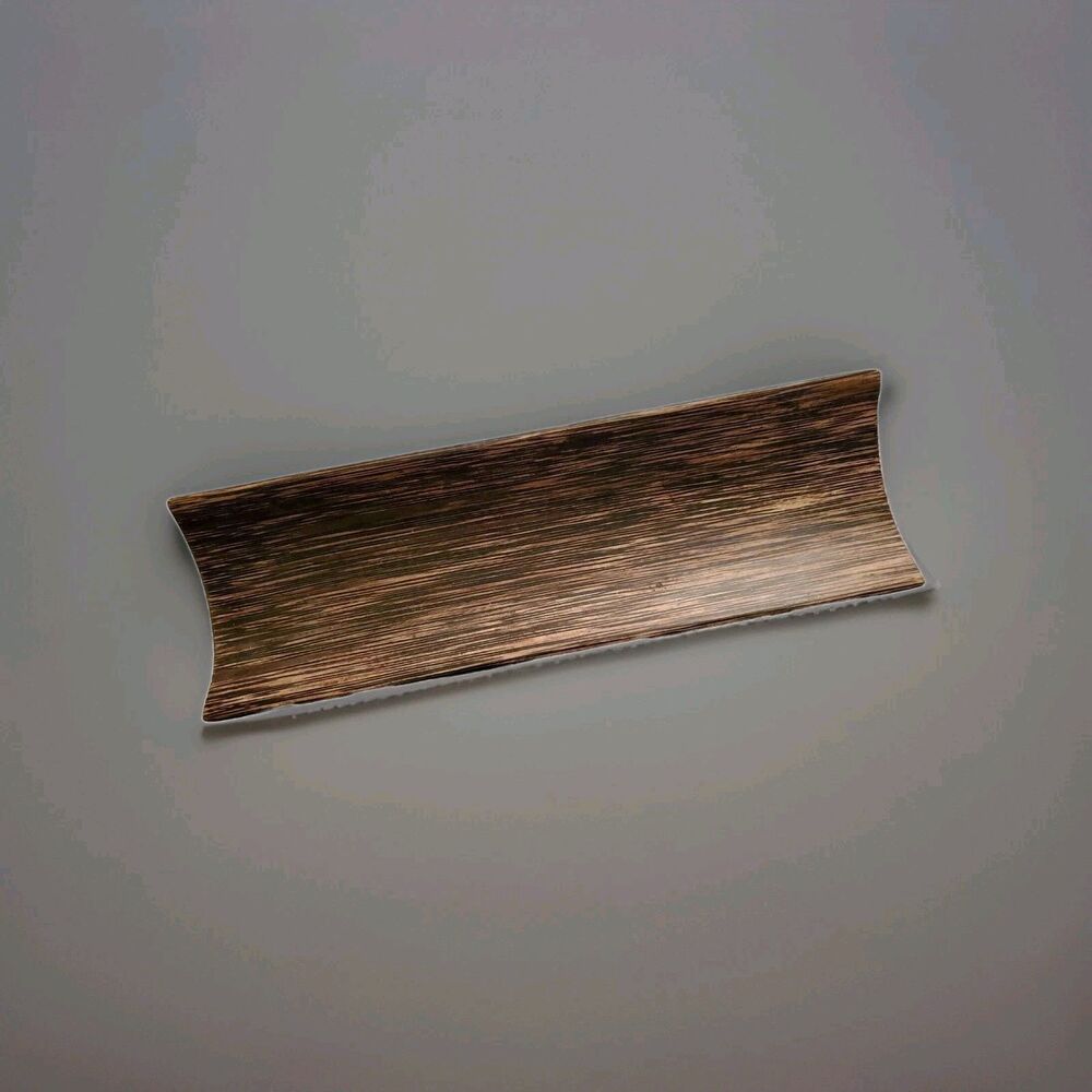 Carved Curved Wood Tray Plate Primitive Hardwood Handmade Decorative 5"x15"